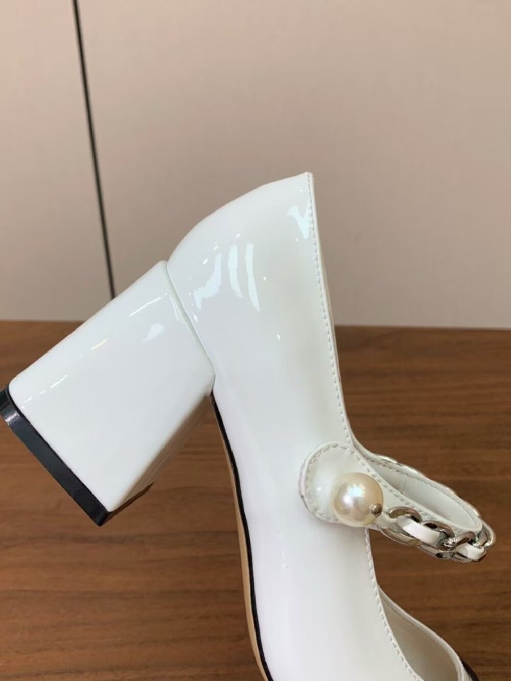 Miu Miu Bicolor Patent Leather Mary Jane Block Heels - Picture 8 of 8
